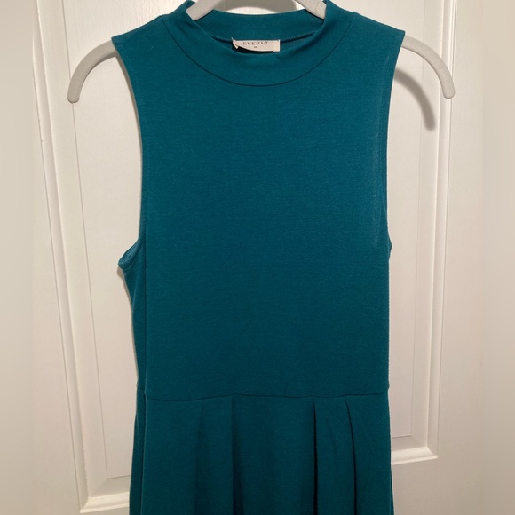 Everly ModCloth Teal Sleeveless Mock Turtleneck Dress Women’s Medium - Picture 2 of 10